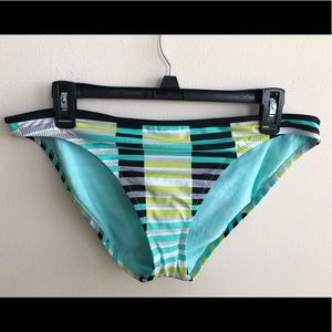 Puma Athletic Striped Hipster Bikini Bottoms